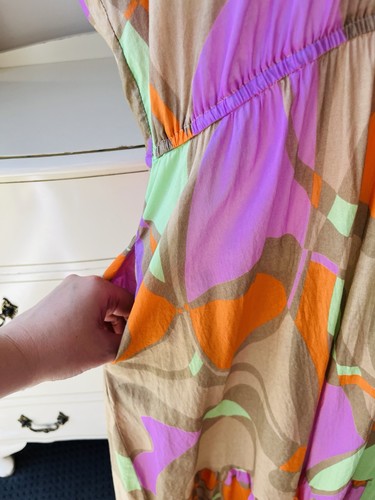 THREADZ 2XL Grazia Purple Abstract Cotton Tie Dress Summer Boho RRP $149.95 NEW - Bild 10 von 19