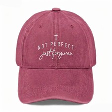 Not Perfect Just Forgiven Christian Dad Hat Faith Casual Washed Baseball Cap