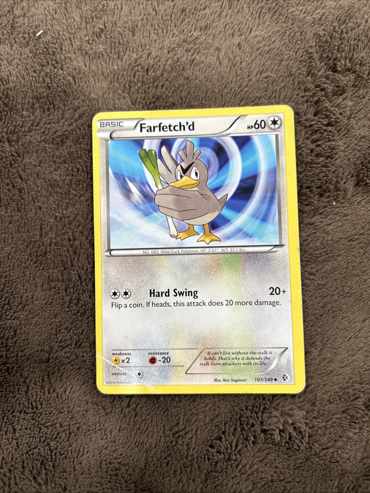 Pokemon Farfetch'd 107/149 Boundaries Crossed 2012 Regular LP Lightly Played