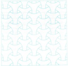 Sashiko Sampler Printed Fabric Col: 15 Maru Bishamon design on white cotton. Fa