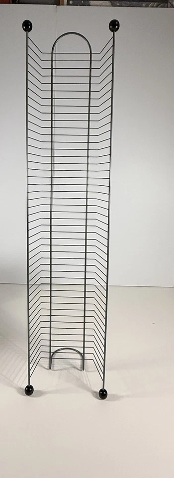 38 Inch Metal DVD / Game Storage Rack Tower Holds 45 Discs Wire Stand Vintage - Image 2 of 4