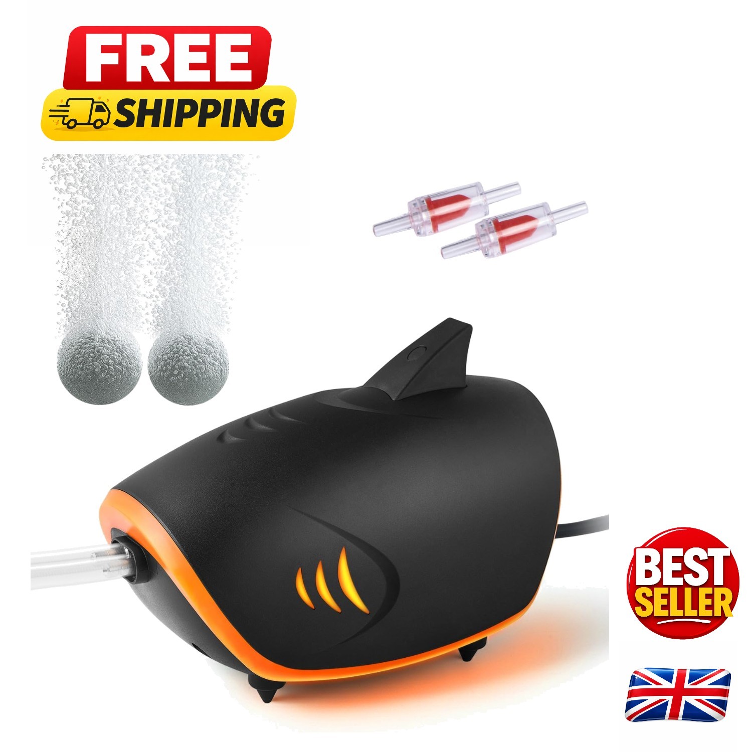 Powerful Aquarium Air Pump Dual Outlets Aquarium Air Pump for 60-600L Fish Tank