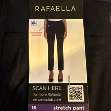 RAFAELLA Ladies Stretch Pants Black Sz 16 NEW