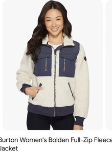 BURTON DURABLE GOODS DRYRIDE NAVY ‘BOLDEN’ FLEECE WOMENS JACKET SZ MED ORG $170