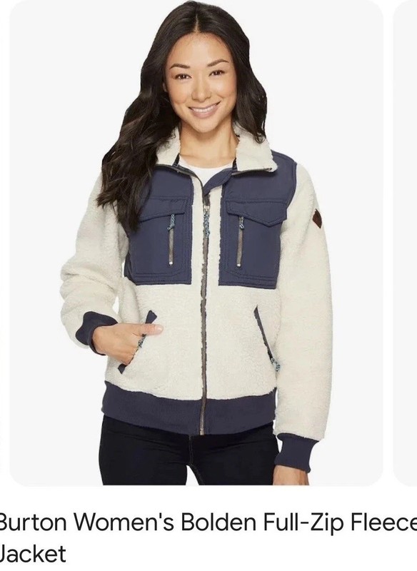 BURTON DURABLE GOODS DRYRIDE NAVY ‘BOLDEN’ FLEECE WOMENS JACKET SZ MED ORG $170