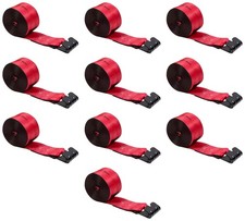 10 Pack Kinedyne 4x30 Winch Straps Wflat Hook Flatbed Tie Down Straps-red