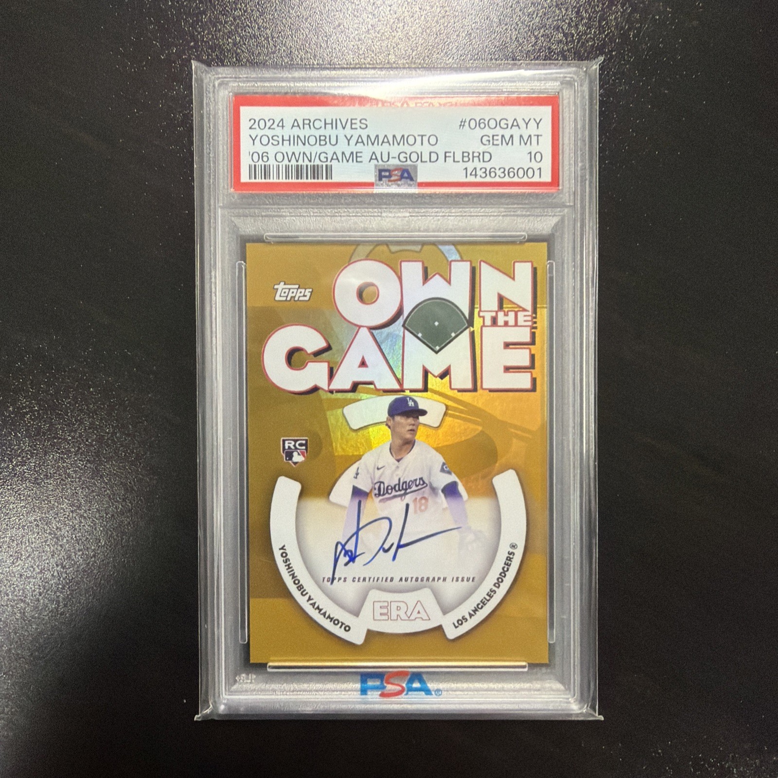 Yoshinobu Yamamoto #06OGA-YY Baseball Cards 2024 Topps Archives 2006 Own the Game Autograph trading card — raw and PSA graded price guide