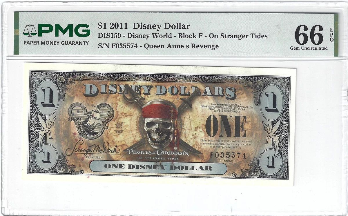 Pirates of the Caribbean Disney Dollars (1968-Now) for sale | eBay