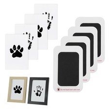 Paw Print Kit for Dogs, 4 Pcs Ink Pad  2 Wooden Frames, Dog Paw Print Memori...