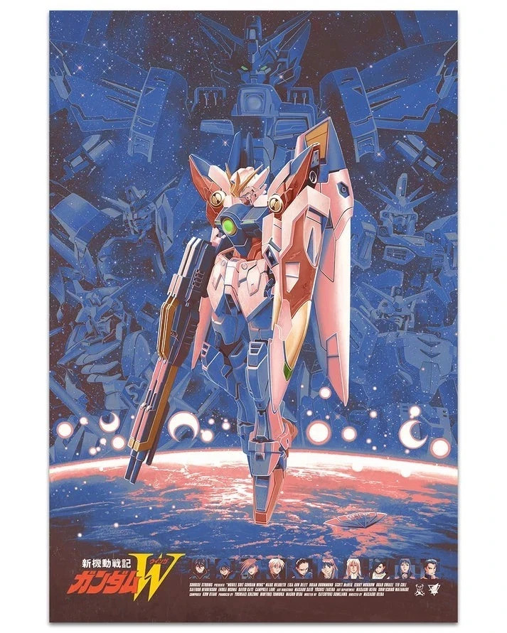 Póster artístico mecánico de anime Mobile Suit Gundam Wing