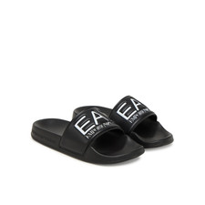EA7 Emporio Armani Slides con maxi logo Junior Ciabatte con fascia bambino black