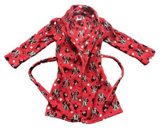 Girls DISNEY Minnie Mouse Red/Plush Robe Size 7/8 with tie belt