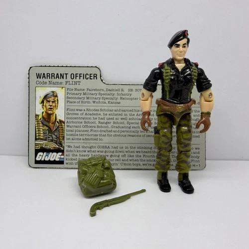 G.I. Joe Flint v1 1985 ARAH Hasbro VTG 100% Complete Accessories w/ File Card