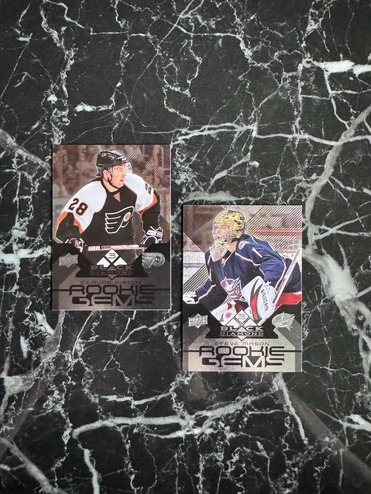 (2) Steve Mason Claude Giroux 2008-09 UD Black Diamond Rookie Gems Rookie Card