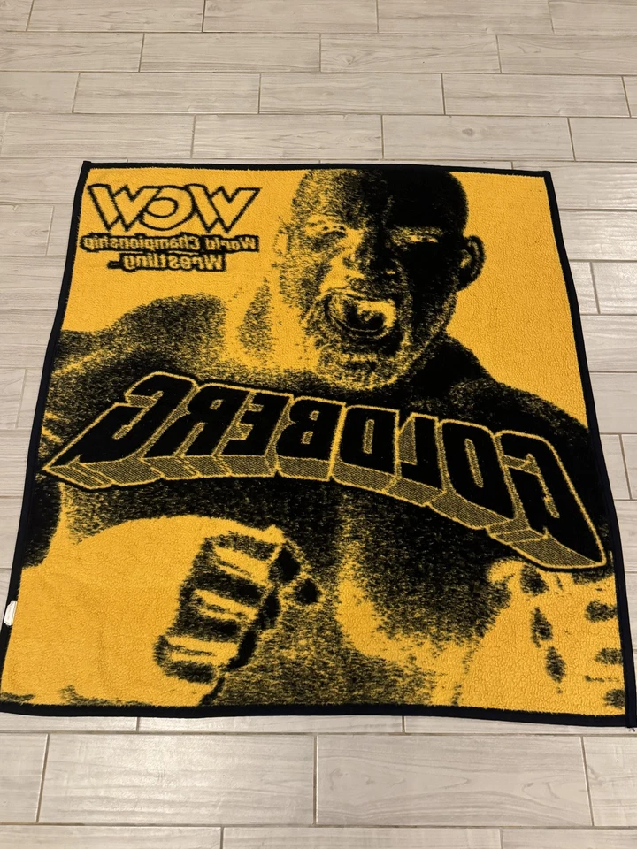 Manta de Colección WCW Wrestling Goldberg Biederlack Negra Amarilla Hecha en EE. UU. Foto 4 de 4