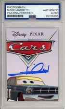 MARIO ANDRETTI DISNEY CARS SIGNED PHOTOGRAPH AUTOGRAPHED PSA DNA COA PICTURE