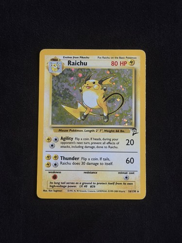 Raichu Base Set 2 Holo 16/130 WOTC Vintage Rare Pokemon Card