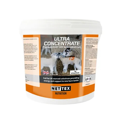 NETTEX Collate Ultra Concentrate Premium Lamb Colostrum - 1Kg Tub (40 Lamb Pack)