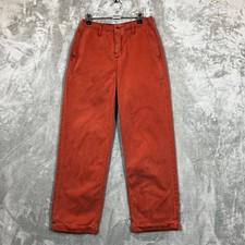 Free People Pants Women's 25 Rust/Orange Button Fly Cuffed Hem Casual Twill