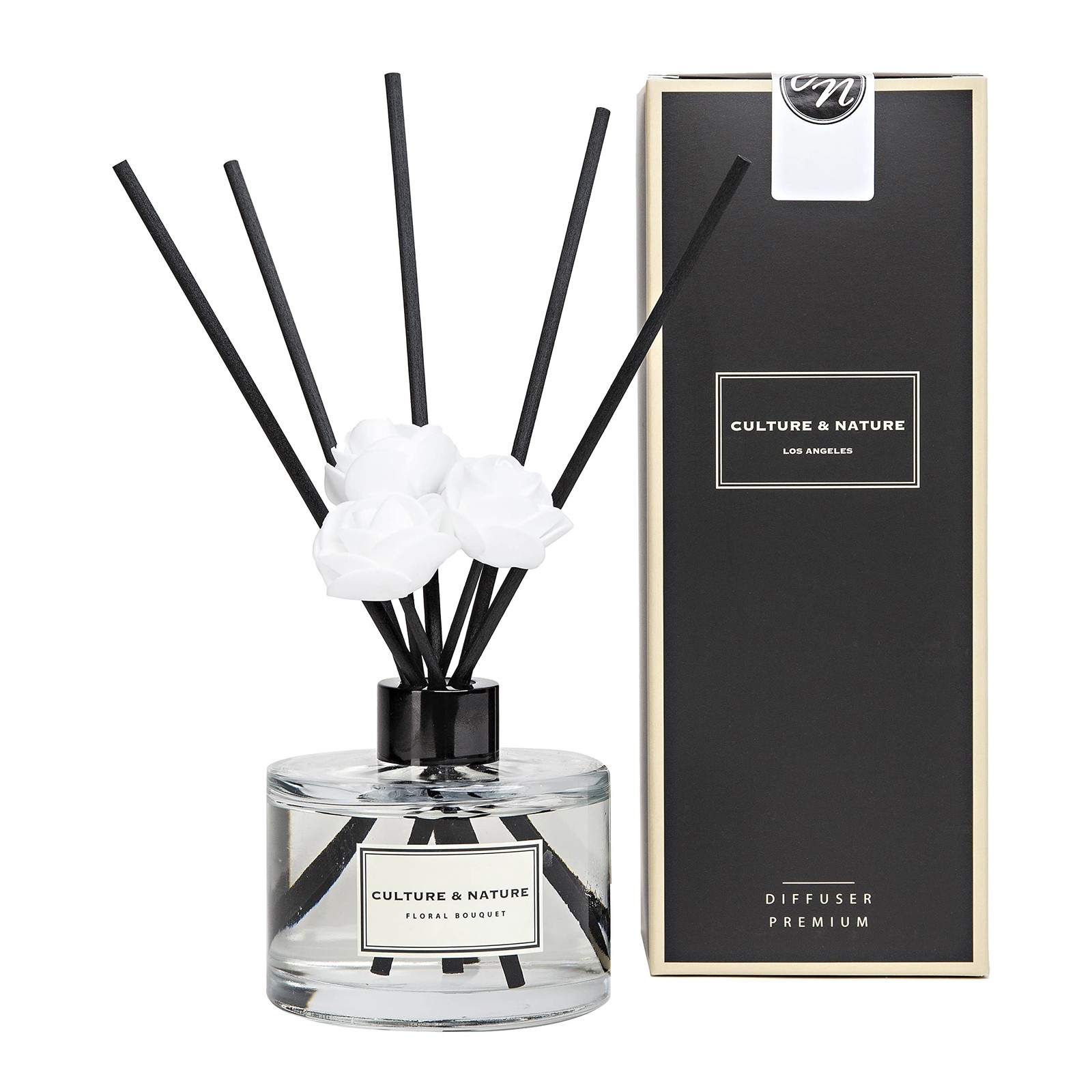 Reed Diffuser Set 6.7oz (200ml) Floral Bouquet Scented Diffuser with Sticks H...-image
