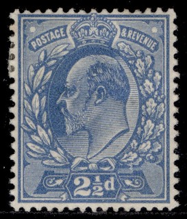 GB EDVII SG284 SPEC M18(3) 2½d dull blue PERF 15x14 M MINT. Cat £22.