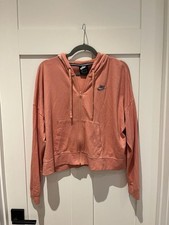 Nike Sportswear Women's Full-Zip Cropped Hoodie in Coral Pink