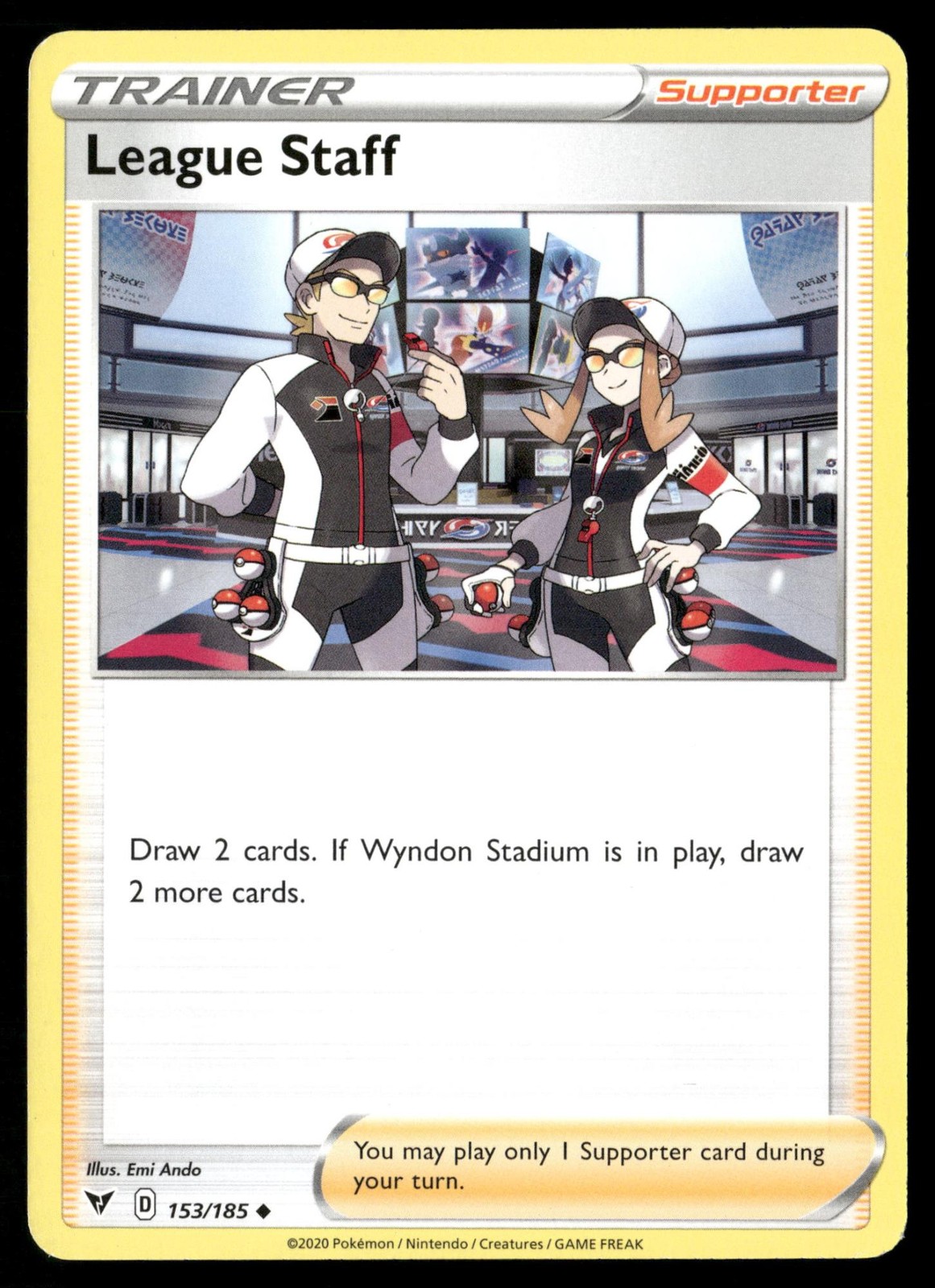 League Staff 153/185 Uncommon Vivid Voltage Pokemon Near Mint