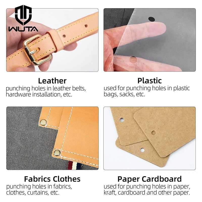 WUTA Leather Punches Round Hole Puncher Plating Titanium Hollow Punch Tools Set - Image 4 of 4