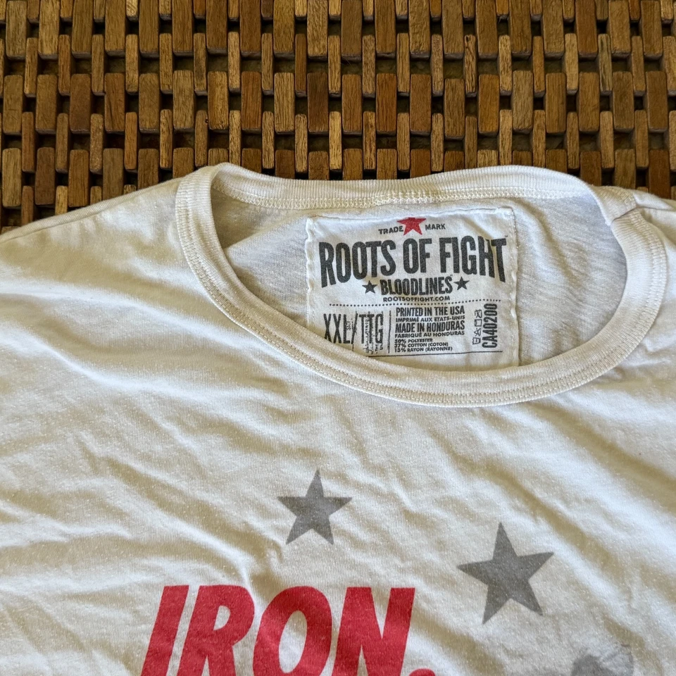Camiseta Roots of Fight Bloodlines Mike Tyson Estampado Gráfico Blanca XXL 2XL Foto 3 de 3