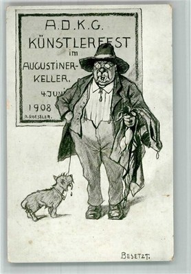 13716314 - 8000 Muenchen A.D.K.G. Kuenstlerfest Augustiner Keller sign. Roesler