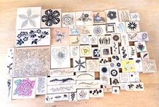 LOT OF 70 Vintage RUBBER STAMPS/MANY Brands - Floral/Flowers