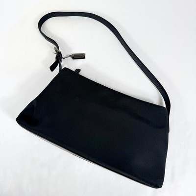 Coach Gray Nylon Handbag with Leather Trim, Black Chrome 7406
