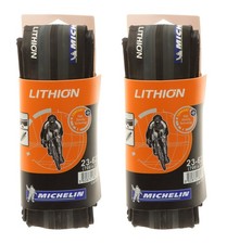 Michelin Lithion Clincher Tires 700x23c Blackgray Road Pair New Nos Michelin Lithion Clincher Tires 700x23c Blackgray Road Pair New Nos