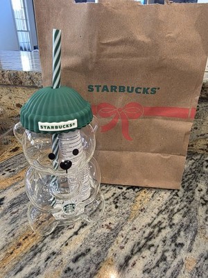 Starbucks 2025 Bearista BEAR Glass Jar Cold Cup Tumbler w/Straw RARE🔥