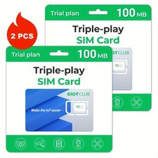 Multi-Functional Economical Easy to Use 2PCS USA Prepaid 4G SIM Card 100MB Trial