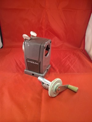Velos Solo 555 METALL Schreibtisch BLEISTIFTSPITZER Vintage Bl 
