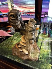 Boehm Porcelain Little Owl Figure Figurine Mushrooms Leaves Limited Edition Vtg