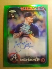 2024 Topps Chrome GREEN REFRACTOR AJ Smith-Shawver Rookie RC Auto READ #96/99