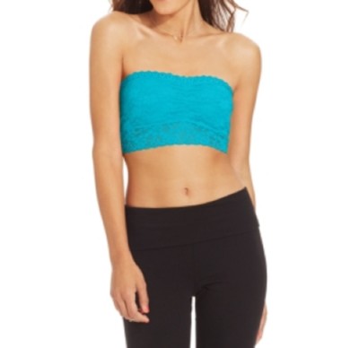 Material Girl Juniors Lace Bandeau Top, Island Coast Blue, X-Large XL
