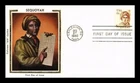 AMERICAN INDIAN SEQUOYAH INVENTED WRITTEN CHEROKEE LANGUAGE COLORANO silk FDC UN