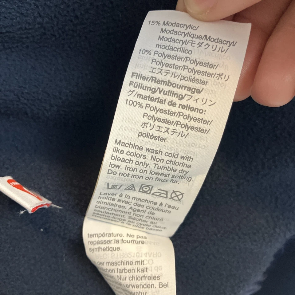 Chaqueta de uso diario Crewcuts niñas 12 piel sintética con capucha manga larga azul acolchado invierno Foto 3 de 4