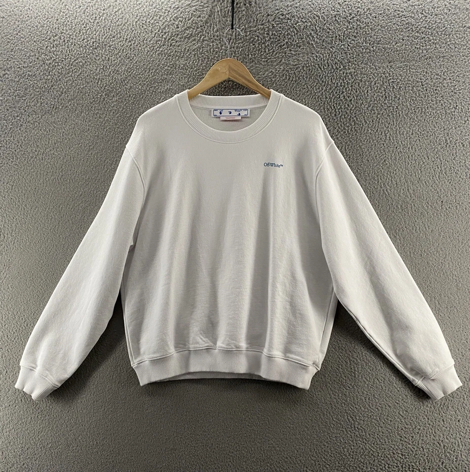 Off-White Sweatshirt Womens Large White Crewneck "Seasonal" 2013 Arrow Graphic - Image 2 of 4