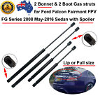 <!--F#f_0-->4 Front Hood+Rear Boot Gas Struts for Ford Falcon FG Series Mk1 Mk2 with Spoiler<!--F/-->