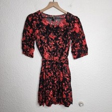 Free People Floral Embroidered Cinch Waist Swing Dress Women's Size XS