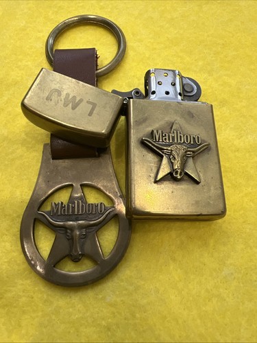 Vintage Slim Zippo Marlboro Longhorn on Star Brass Lighter Engraved LMJ + bonus - Picture 10 of 10