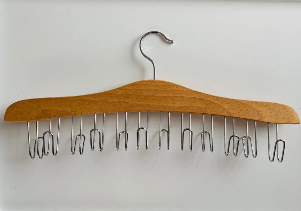 HOLZ-BÜGEL für Krawatten, Gürtel, Schals, Ketten, Tücher ...