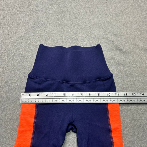 Fabletics Sculpt Knit Leggings Womens XS Navy Blue High Waisted Pocket Neon - Picture 9 of 10