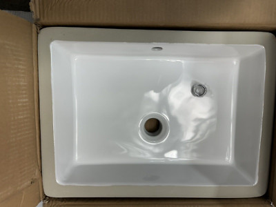 Amerisink AS240A 19.5  x 14  x 5.75  Undermount Lavatory Porcelain Sink Read Des