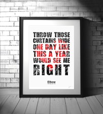 Elbow ❤ One Day Like This ❤ song lyric poster Limited Edition Print - 3 sizes