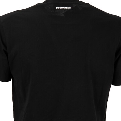 DSQUARED2 / Tシャツ/L/コットン/BLK DSQUARED2 Cotton T-Shirt I Heart D2 Velvet Logo Black White Red